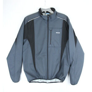Arsuxeo Cycle Jacket Mens XL Gray Bicycle Fleece Windproof Waterproof Soft Shell